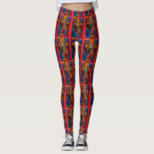 Moderne Buntglas-Drei-Weisen-Männer auf Englisch Leggings
