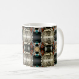 Moderne Burg Braun/Grau Muster Kaffeetasse
