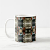 Moderne Burg Braun/Grau Muster Kaffeetasse (Links)