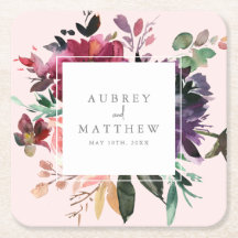 Moderne Burgund Blues Blush Pink Wedding