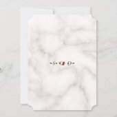 Moderne Burgund Blush Blume Marmorhochzeit Einladung (Rückseite)