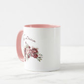 Moderne Burgund-Blush-Blume Tasse (Vorderseite Links)