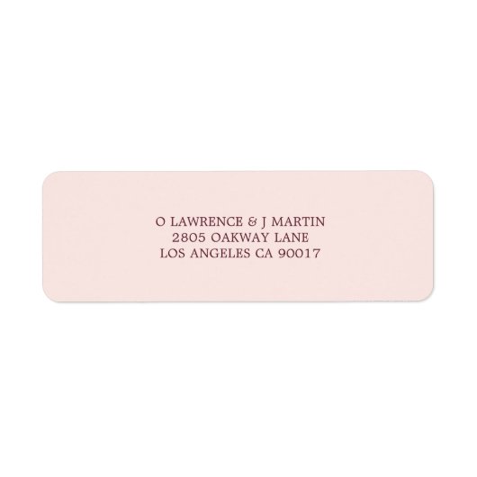 Moderne Burgund Blush Pink Hochzeitadresse (Vorne)