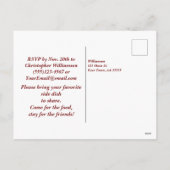 Moderne Burgund Floral Friendsgiving Einladung (Rückseite)