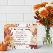 Moderne Burgund Floral Friendsgiving Einladung