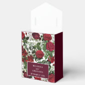 Moderne Burgund Floral Wasserfarbe Elegante Hochze Geschenkschachtel (Geöffnet)