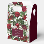 Moderne Burgund Floral Wasserfarbe Elegante Hochze Geschenkschachtel (Geöffnet)