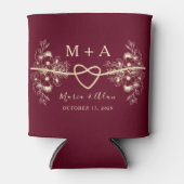 Moderne Burgund-Gastgeschenk Hochzeit Dosenkühler (Vorderseite)