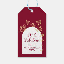 Moderne Burgund Gold Schmetterlinge fabelhaften Ge Geschenkanhänger