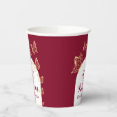 Moderne Burgund Gold Schmetterlinge fabelhaften Ge Pappbecher (Links)