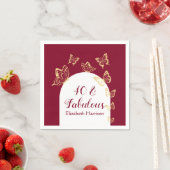 Moderne Burgund Gold Schmetterlinge fabelhaften Ge Serviette (Beispiel)