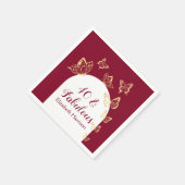 Moderne Burgund Gold Schmetterlinge fabelhaften Ge Serviette (Ecke)