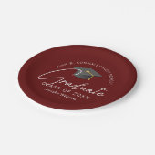 Moderne Burgund Graduate Custom Graduate Party Pappteller (Schrägansicht)