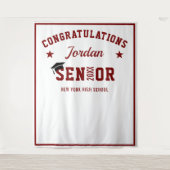 Moderne Burgund-Graduierungspartei - Foto im Hinte Wandteppich (Vorderseite)