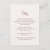 Moderne Burgund handgeschriebene Skripte Elegante  Begleitkarte (Vorderseite)