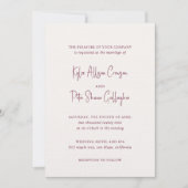 Moderne Burgund handgeschriebene Skripte Elegante Einladung (Vorderseite)