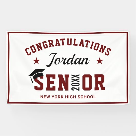 Moderne Burgund-Klasse der Graduierungspartei 2024 Banner (Horizontal)