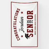 Moderne Burgund-Klasse der Graduierungspartei 2024 Banner (Vertikal)