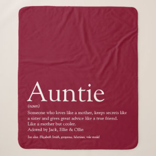 Moderne Burgund lustige coole Tante Tante Definiti Sherpadecke