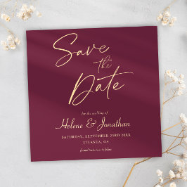 Moderne Burgund Minimalistisch Elegante Hochzeit Save The Date