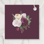 Moderne Burgund-Peonies-Hochzeit - Begrüßungsmarke Geschenkanhänger (Rückseite)