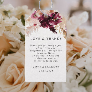 Moderne Burgund Rosa Blütenblume  Geschenkanhänger