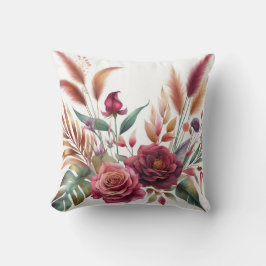 Moderne Burgund Rose Blume Kissen