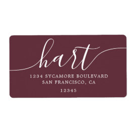 Moderne Burgund-Script-Rücksendeadresse