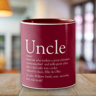 Moderne Burgund Spaß Cool Uncle Definition Zweifarbige Tasse