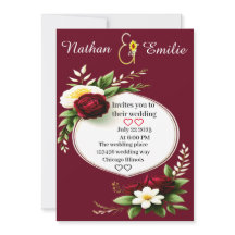 Moderne Burgund und grüne romantische Hochzeit