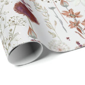 Moderne Burgund-Wildblumen | Elegant Boho Floral Geschenkpapier (Rolleneckpunkt)
