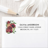 Moderne Burgunder Blumenblätterung Wasserfarben (Insitu)