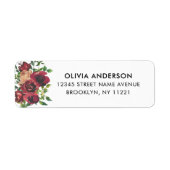 Moderne Burgunder Blumenblätterung Wasserfarben (Vorne)