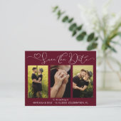 Moderne Burgunder-Fotos mit Hochzeiten sparen das (Stehend Vorderseite)