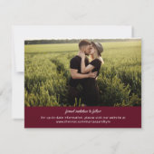 Moderne Burgunder-Fotos mit Hochzeiten sparen das (Rückseite)