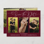 Moderne Burgunder-Fotos mit Hochzeiten sparen das  (Vorne/Hinten)