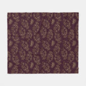 Moderne Burgunder-Ginkgo-Muster Fleecedecke (Vorderseite (Horizontal))