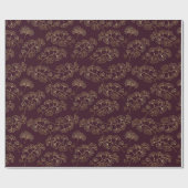 Moderne Burgunder-Ginkgo-Muster Geschenkpapier (Flach)