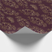 Moderne Burgunder-Ginkgo-Muster Geschenkpapier (Ecke)