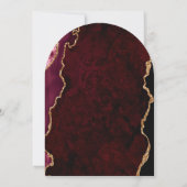 Moderne Burgunder-Gold-Achat-Bogen-Hochzeitseinlad Einladung (Rückseite)