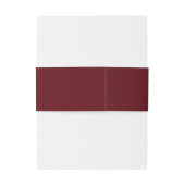 Moderne Burgunder-Goldblatt-Monogramm Einladungsbanderole (Rückseitenbeispiel)