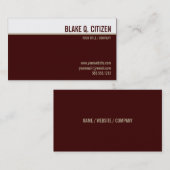 Moderne Burgunder-/GoldVisitenkarte Visitenkarte (Vorne/Hinten)