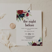 Moderne Burgunder Marine Blush Bloral The Night Be Einladung