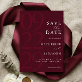 Moderne Burgunder Minimalistische Hochzeit Save The Date