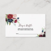 Moderne Burgunder Navy Blush Floral Diaper Raffel Begleitkarte (Vorderseite)