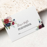 Moderne Burgunder Navy Blush Floral Diaper Raffel