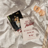 Moderne Burgunder-Retro-Fette-Funikuläre Hochzeit Einladung