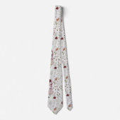 Moderne Burgunder-Wildblumen Boho-Floral Krawatte (Vorderseite)
