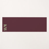 Moderne burgunderfarbene monogrammierte Initialen Yogamatte (Vorderseite (Horizontal))