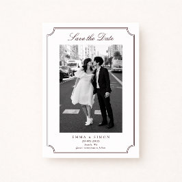 Moderne burgunderfarbene Save-the-Date-Karte mit D Dankeskarte